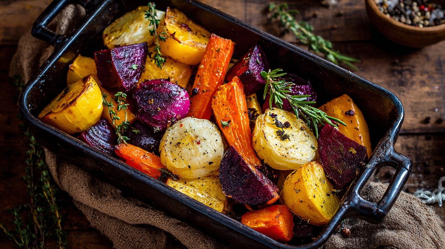 Teplý domácí oběd z kořenová zelenina. Rychlý recept: pečená kořenovka s bylinkami Teplý domácí oběd z kořenová zelenina. Rychlý recept: pečená kořenovka s bylinkami