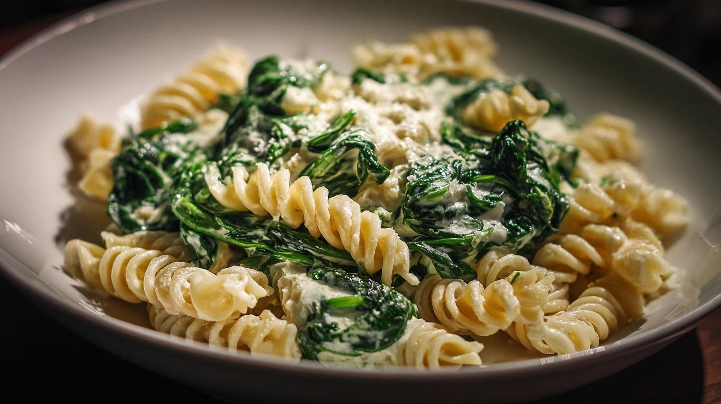 Těstoviny se smetanou a špenátem bez stresu