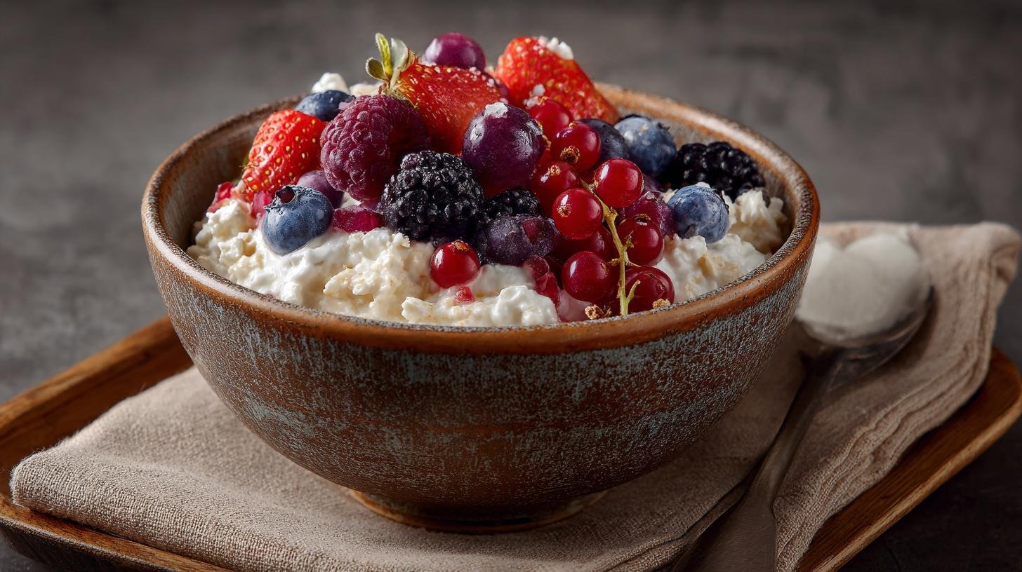 Ovesná miska s ovocem a tvarohem hotová za 5 minut. Jak na to — recept během chvilky Ovesná miska s ovocem a tvarohem hotová za 5 minut. Jak na to — recept během chvilky