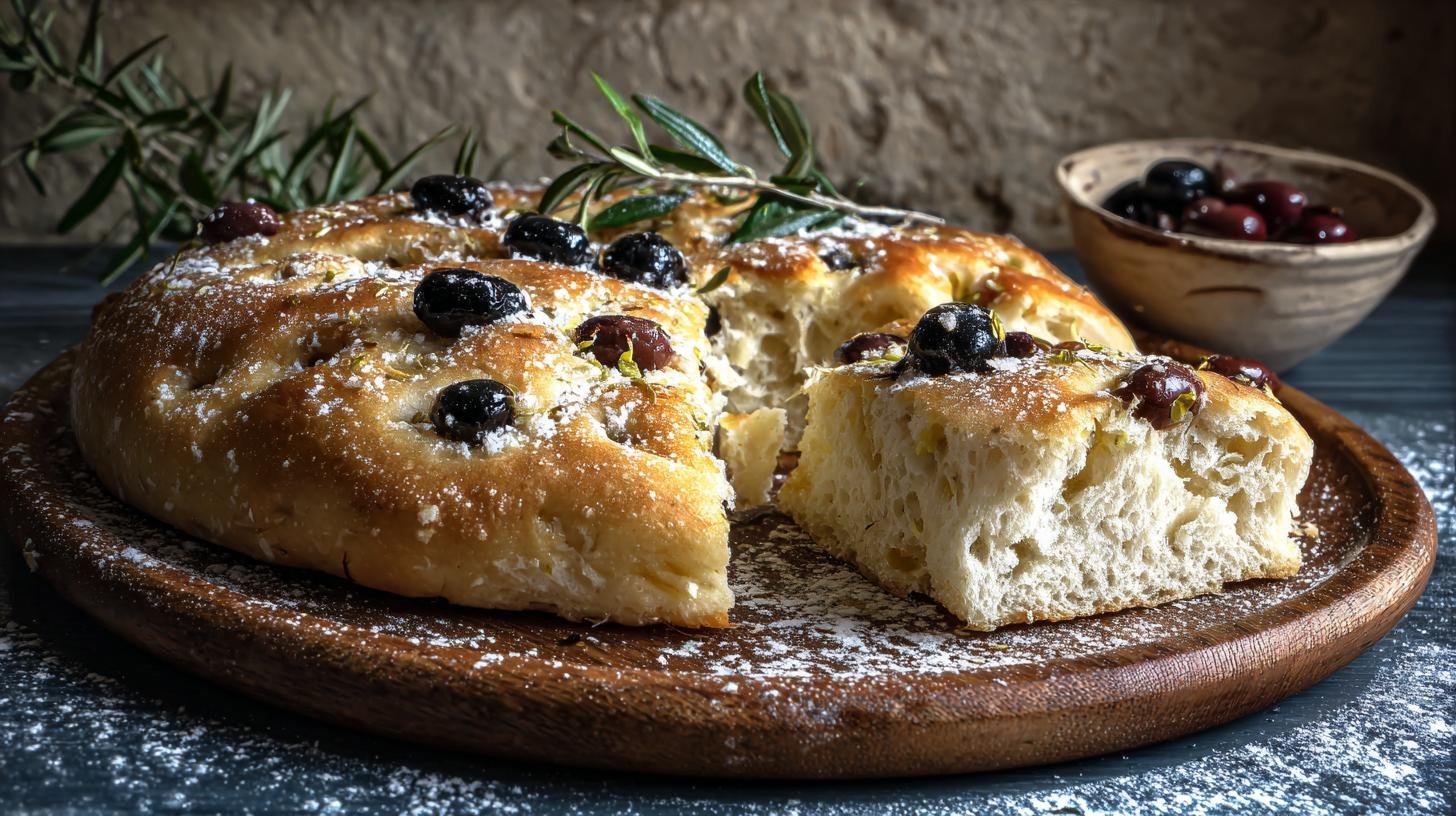 Trik na vláčné focacciové pečivo s moukou a olivami 1 Trik na vláčné focacciové pečivo s moukou a olivami