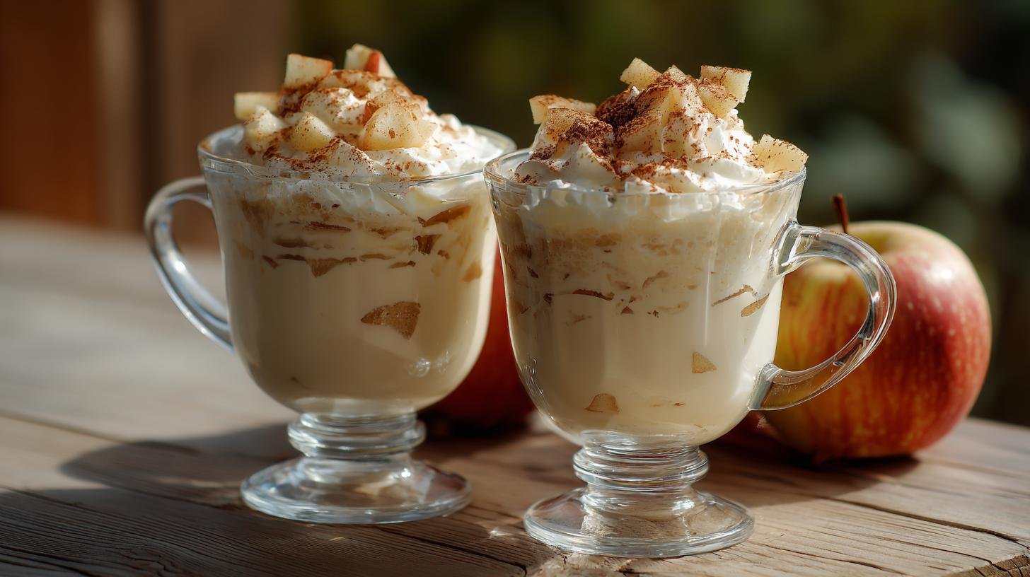 Rychlý pohár ze smetany a jablek doma. Postup za 10 minut