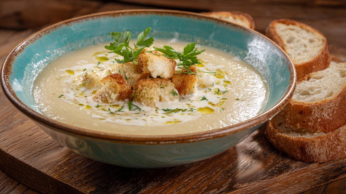 Krémová bramborová polévka se smetanou pro rychlé zahřátí. Triky šéfa: krémovost bez zbytečných výdajů