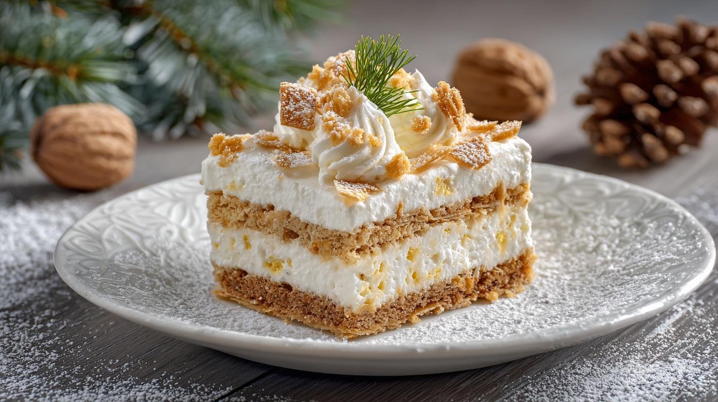 Nepečený zimní dezert z sušenky a máslo. Rychlý postup