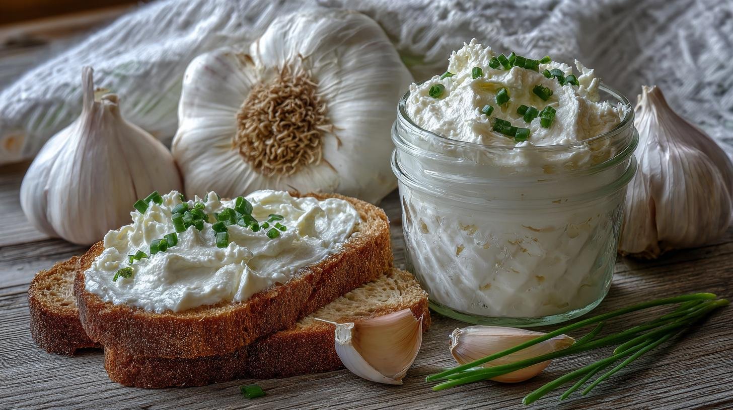 Domácí pomazánka z tvarohu a česneku pro lehké pohoštění. Jednoduchý recept krok za krokem