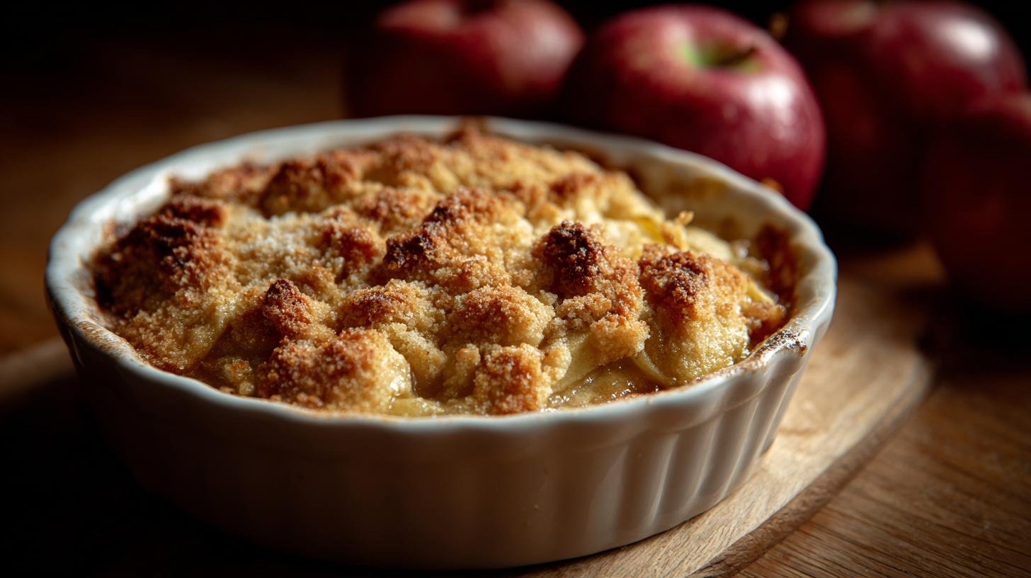 Jablečný crumble s moukou má konečně křupavou vrstvu. Servírování a skladování bez ztráty křupavosti