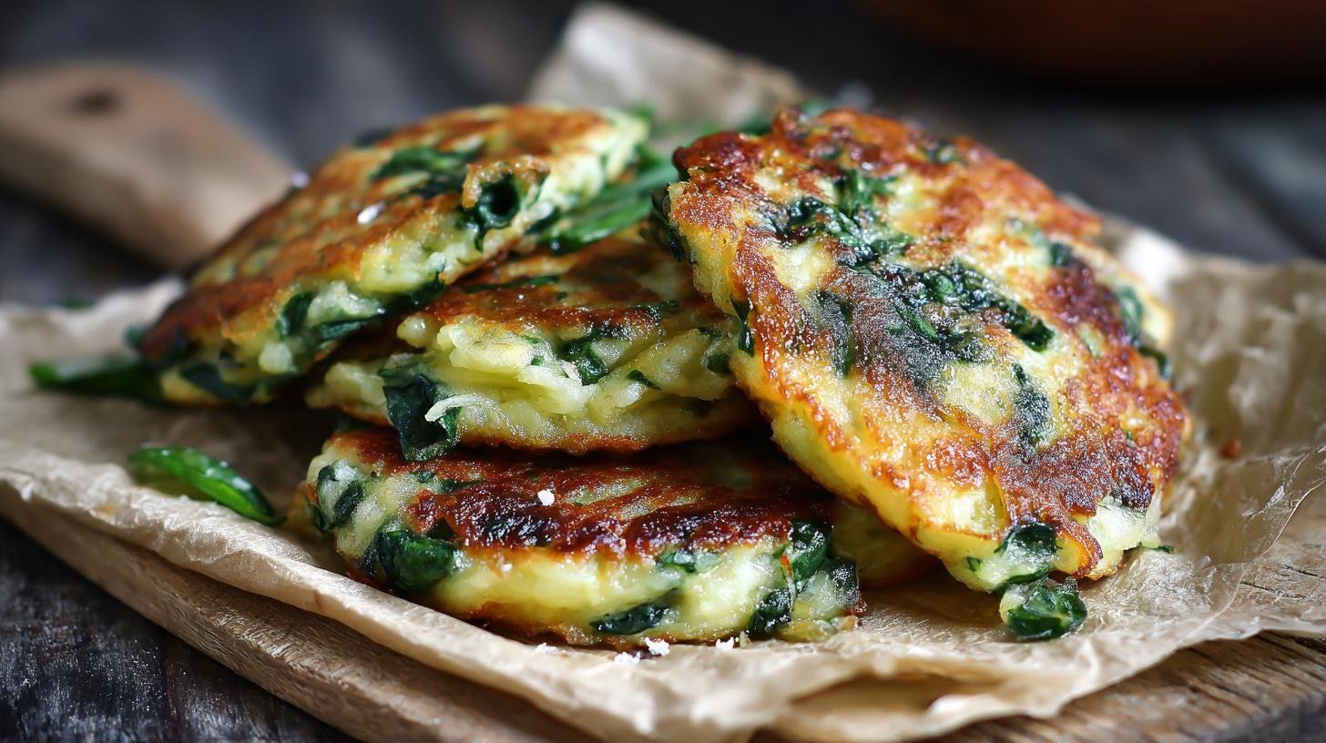 Domácí bramborové placičky se špenátem získají tvar díky triku. Jak postupovat krok za krokem Domácí bramborové placičky se špenátem získají tvar díky triku. Jak postupovat krok za krokem