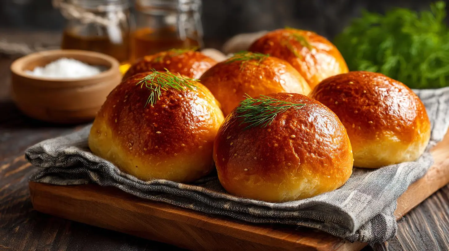 Domácí housky s kefírem a moukou pro rychlou večeři. Rychlý recept krok za krokem