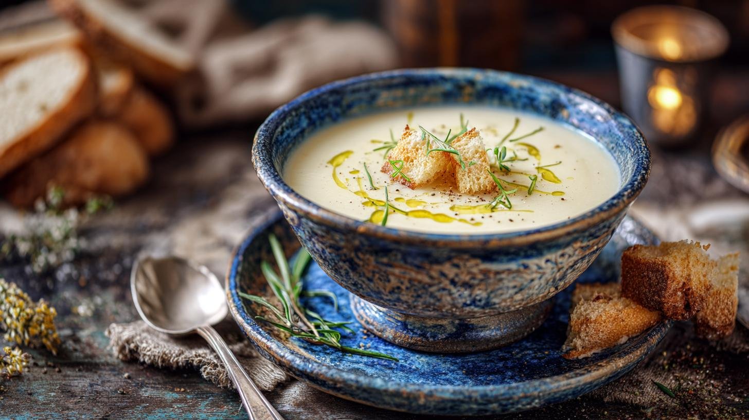 Krémová polévka z brambor a smetany jako jistý recept