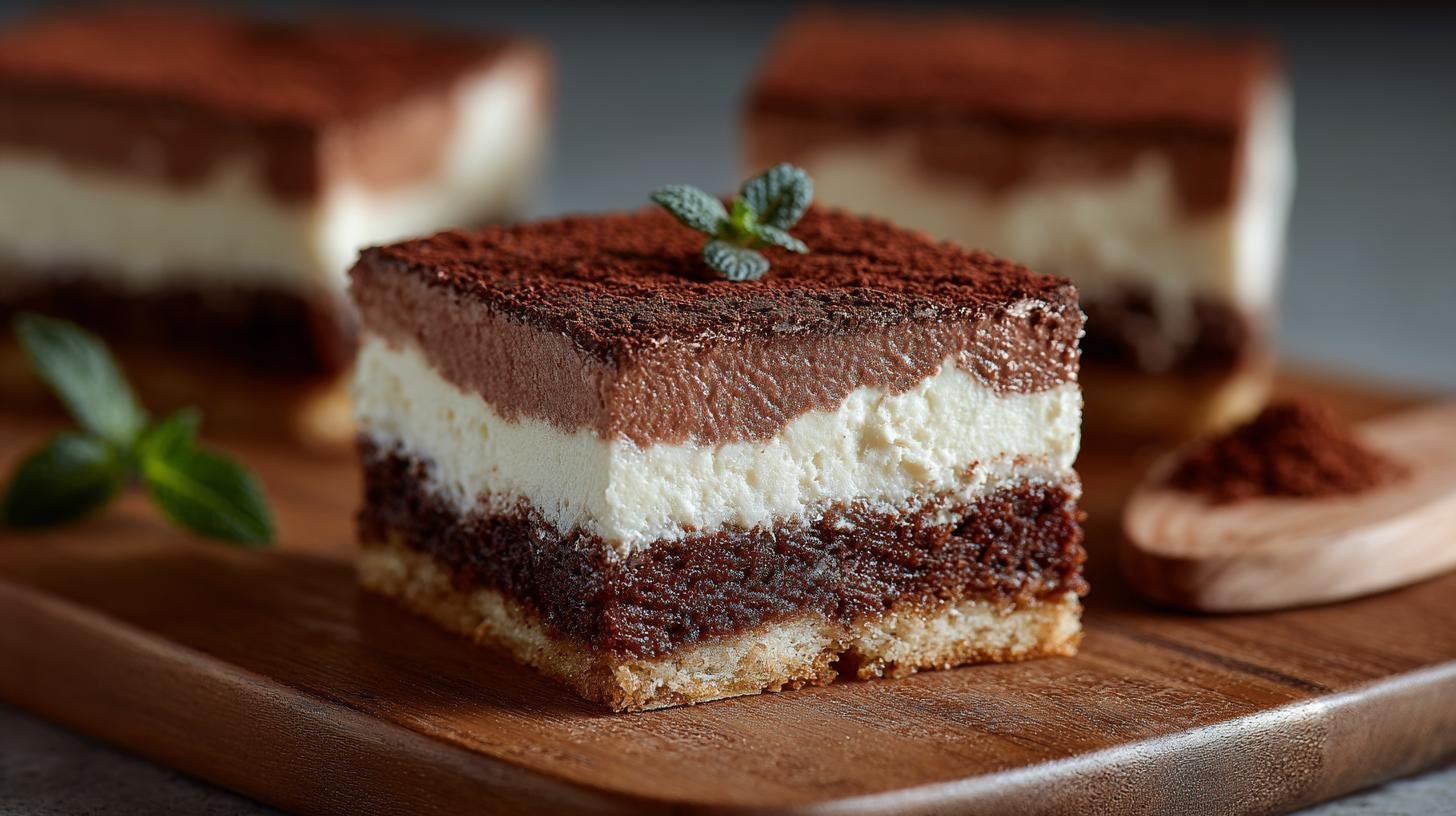 Tvarohové řezy s kakaem: trik pro pevnou vrstvu