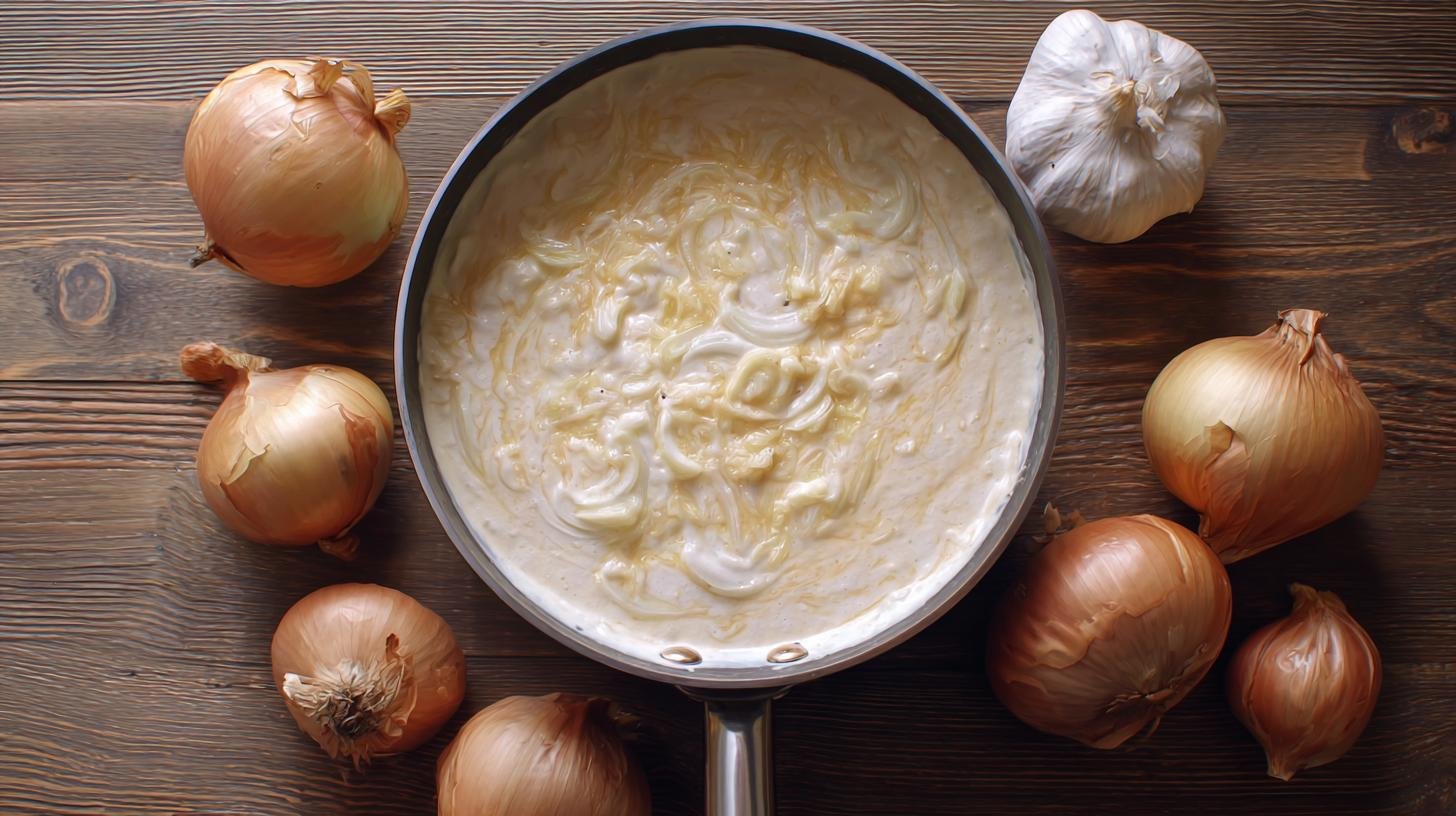 Zimní omáčka z cibule a smetana správně. Postup krok za krokem