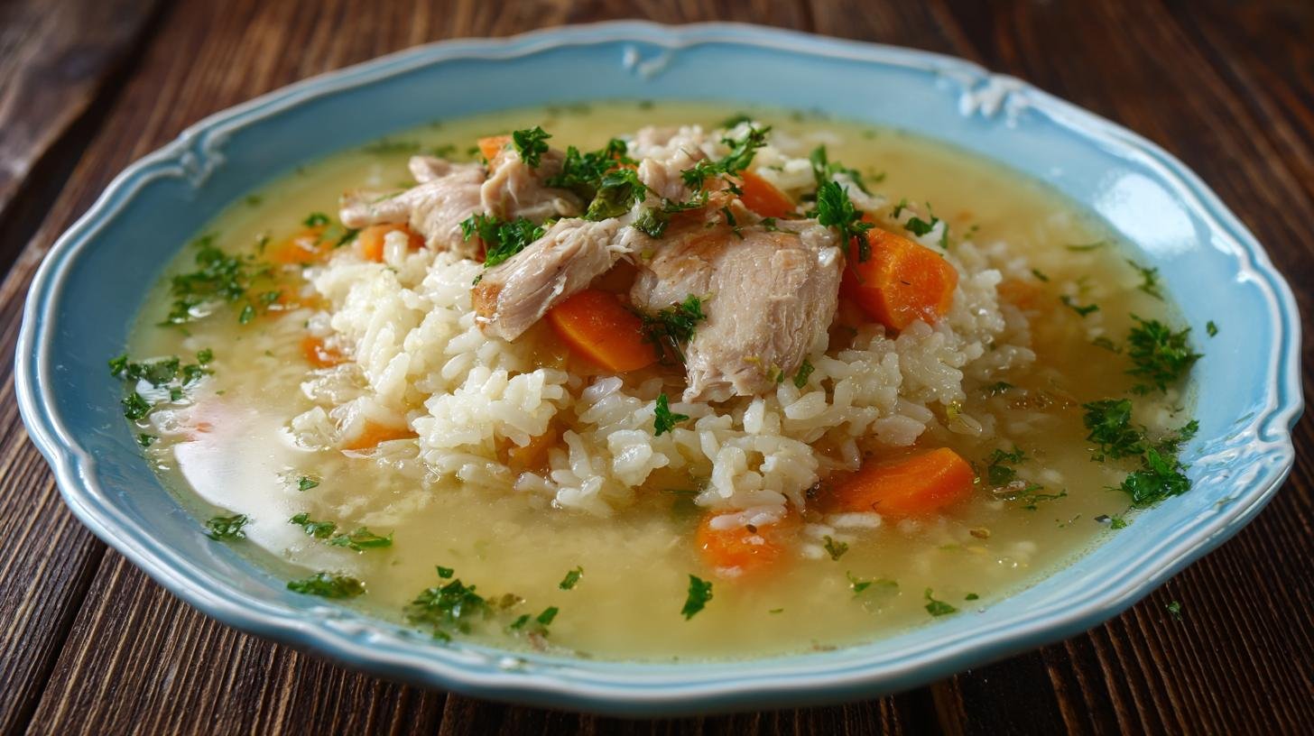 Polévka z kuřecí maso a rýže posilující. Co budete potřebovat