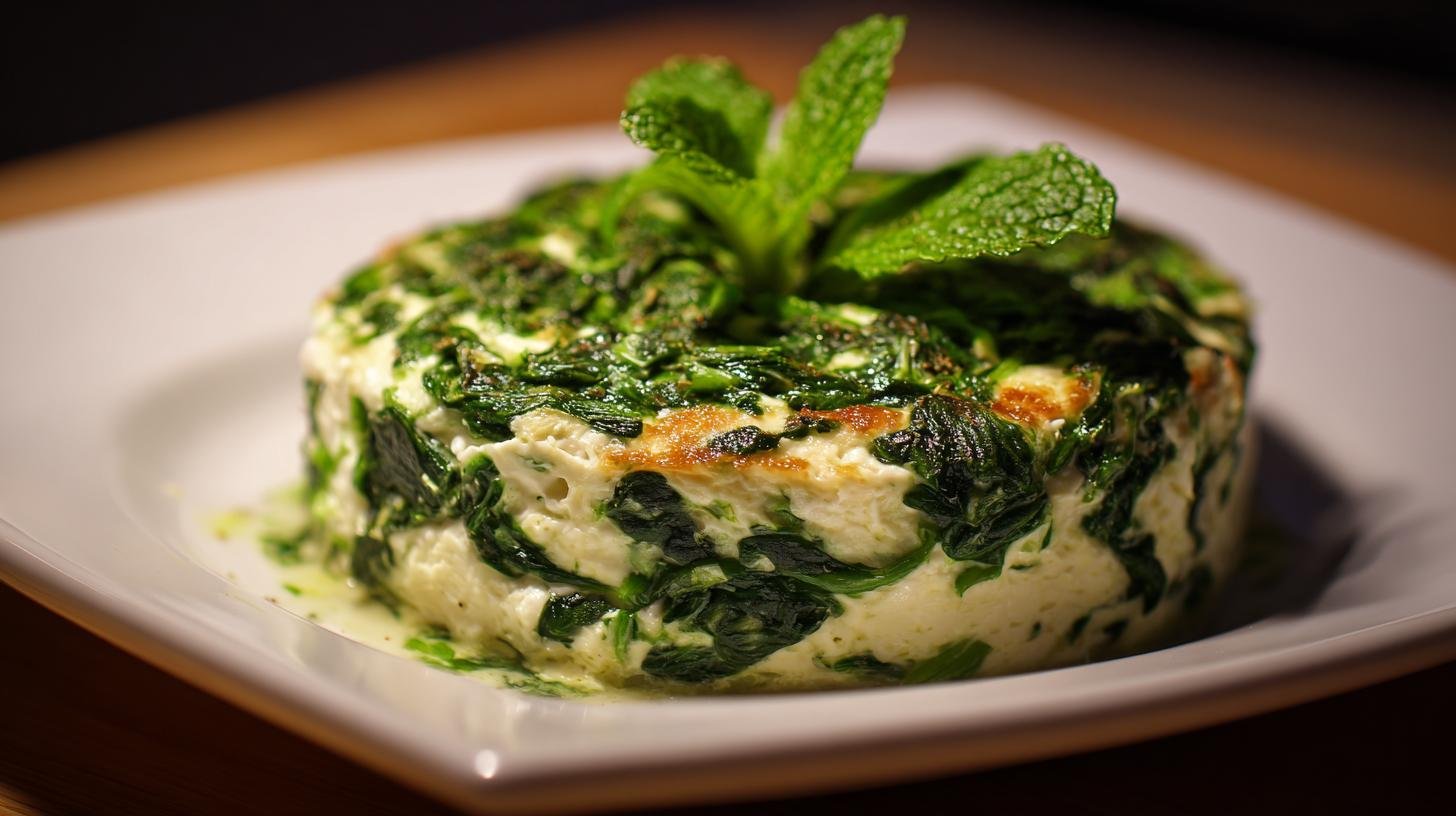 Lehký předkrm ze špenátu pro klidný žaludek. Servírování, které zanechá dojem