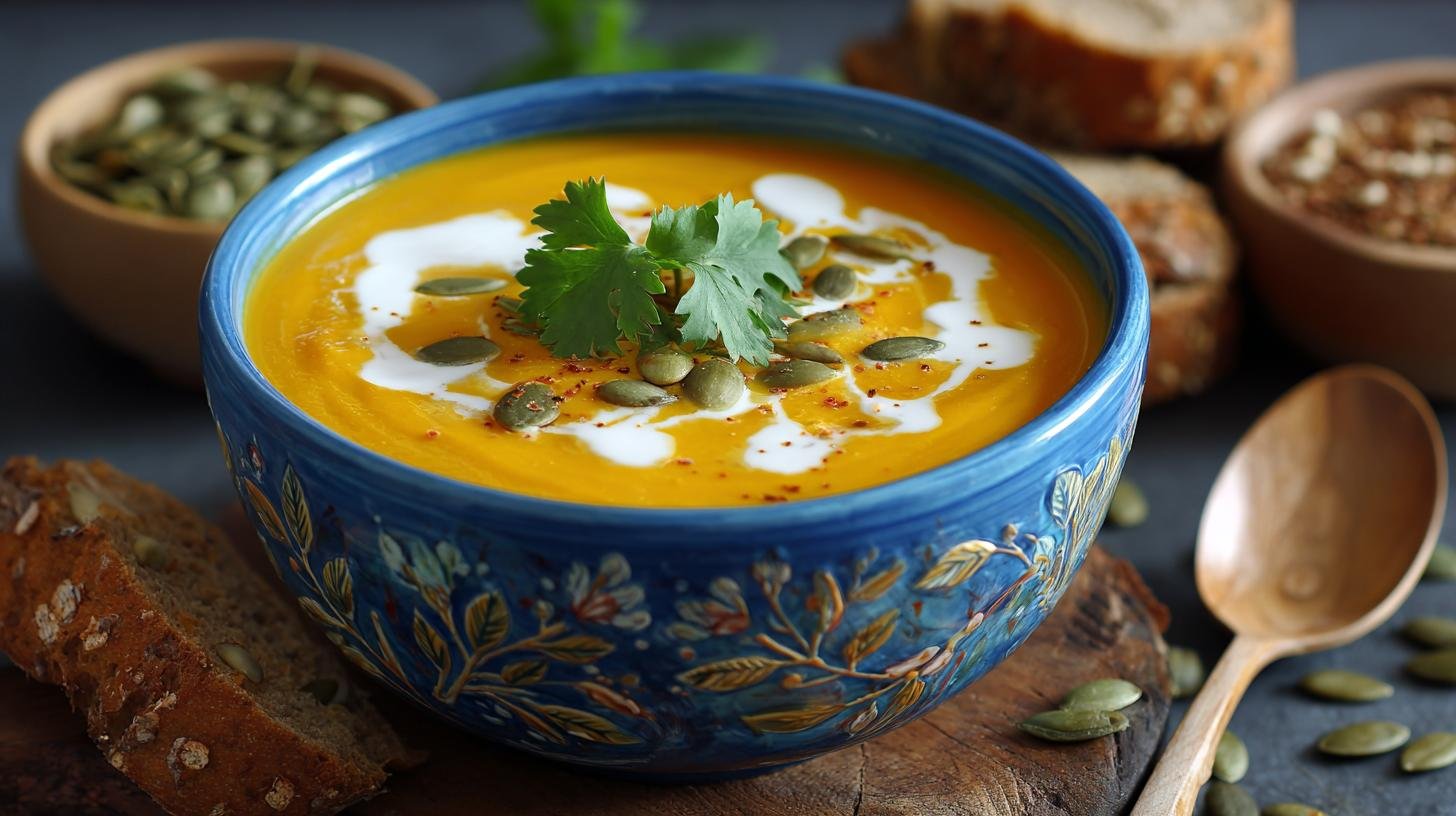 Krémová polévka z dýně a smetana rychle hotová