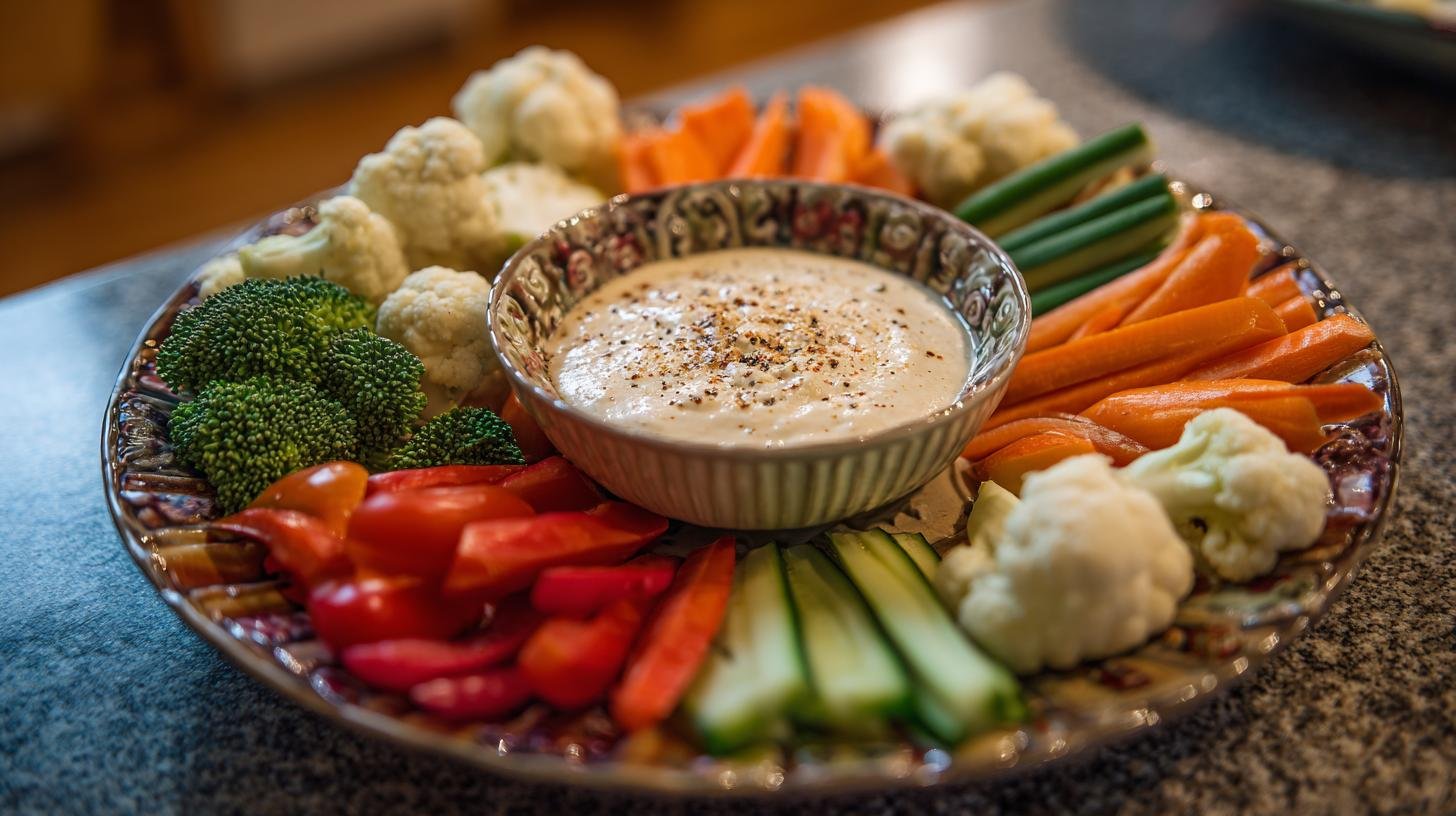 Zeleninový talíř se smetanovým dipem rychle na večer