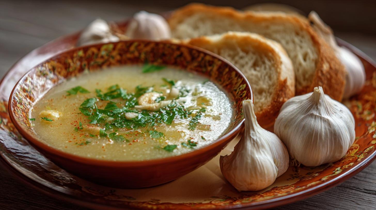 Česneková polévka s brambory bez chyb