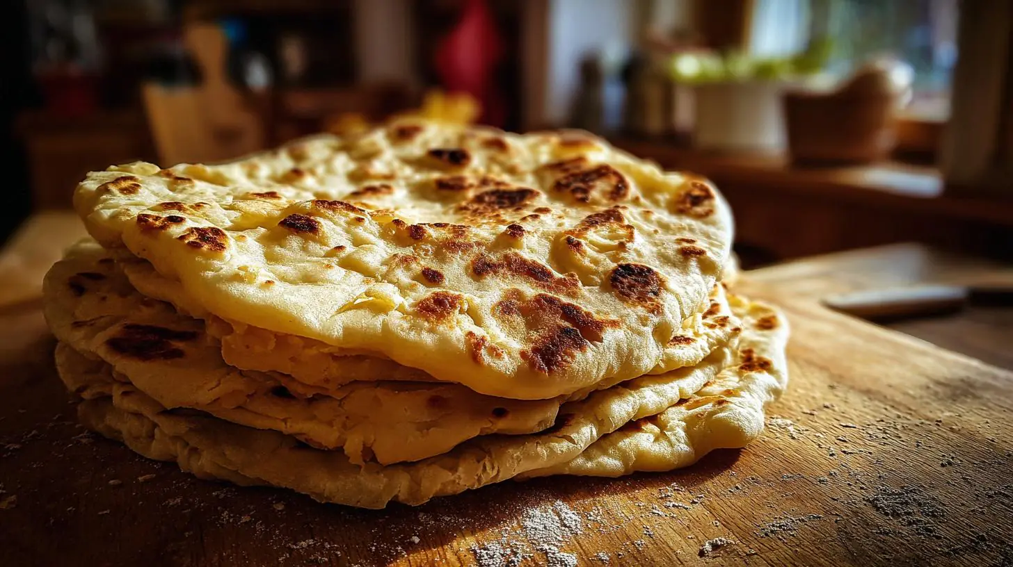 Chlebové placky z mouka bez kynutí