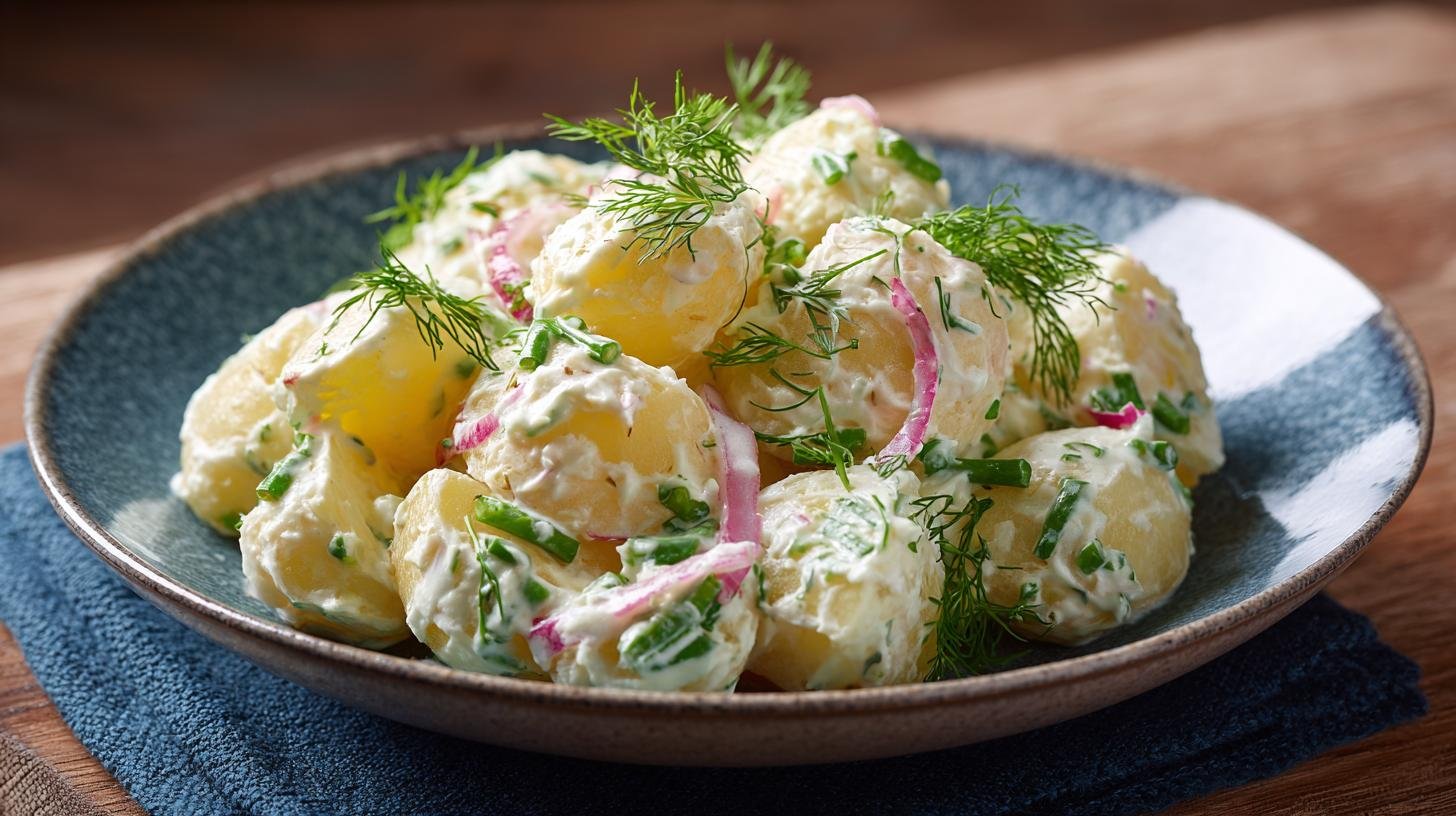 Salát z brambory a cibule bez majonézy 1 Salát z brambory a cibule bez majonézy