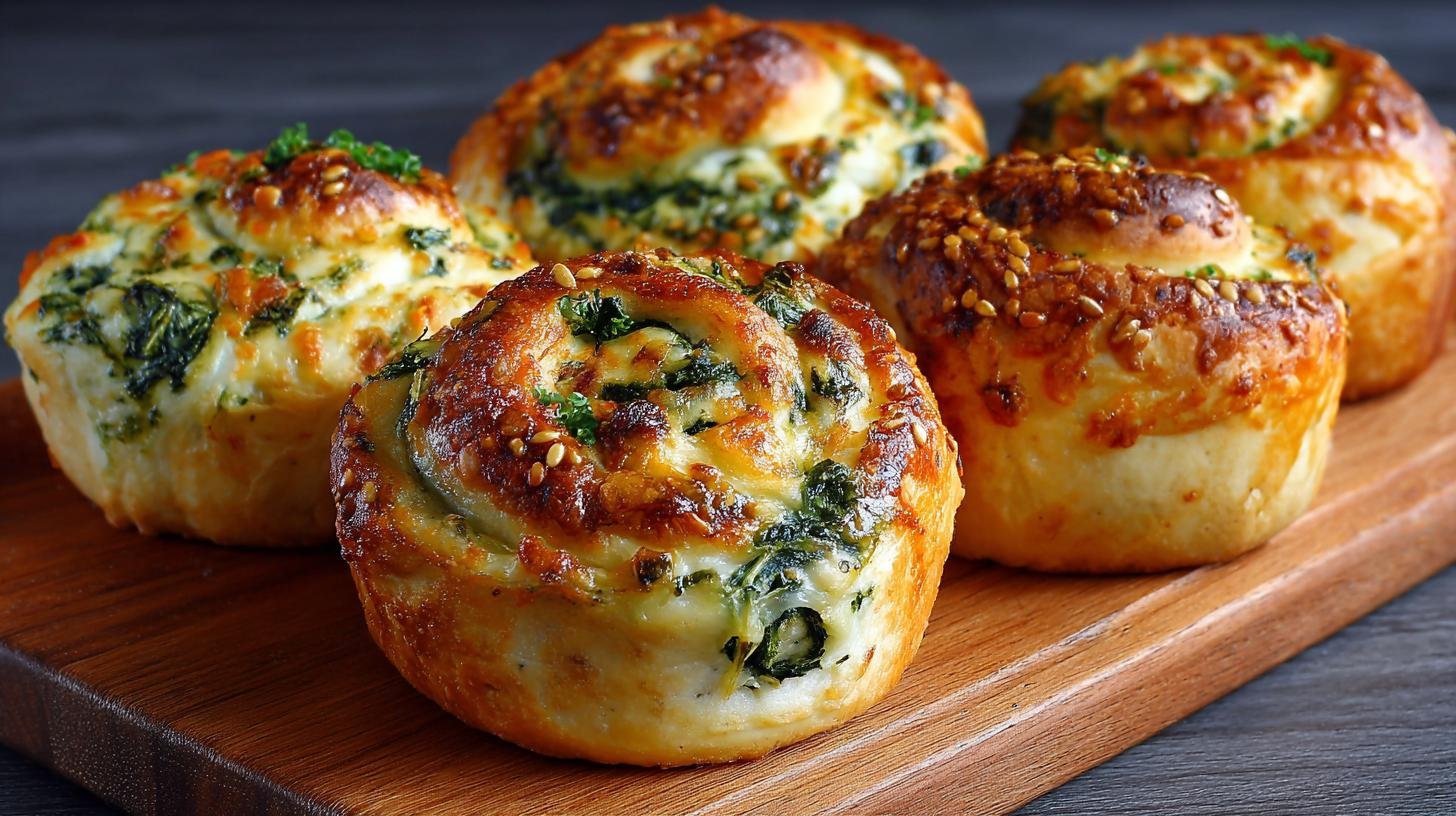 Slané buchty se sýr a špenát bez vysušení 2 Slané buchty se sýr a špenát bez vysušení