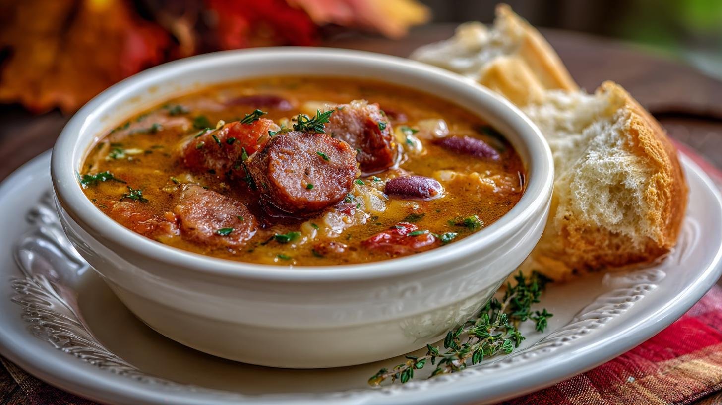 Fazolová polévka s klobásou vydatná do chladu