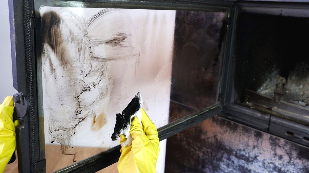 Zčernalé okno krbu: tento zapomenutý trik z kuchyňské skříňky ho vyčistí rekordně rychle