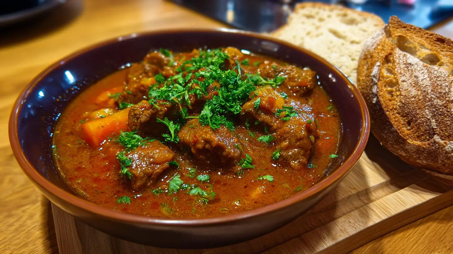 Guláš z hovězí maso a cibule poctivý