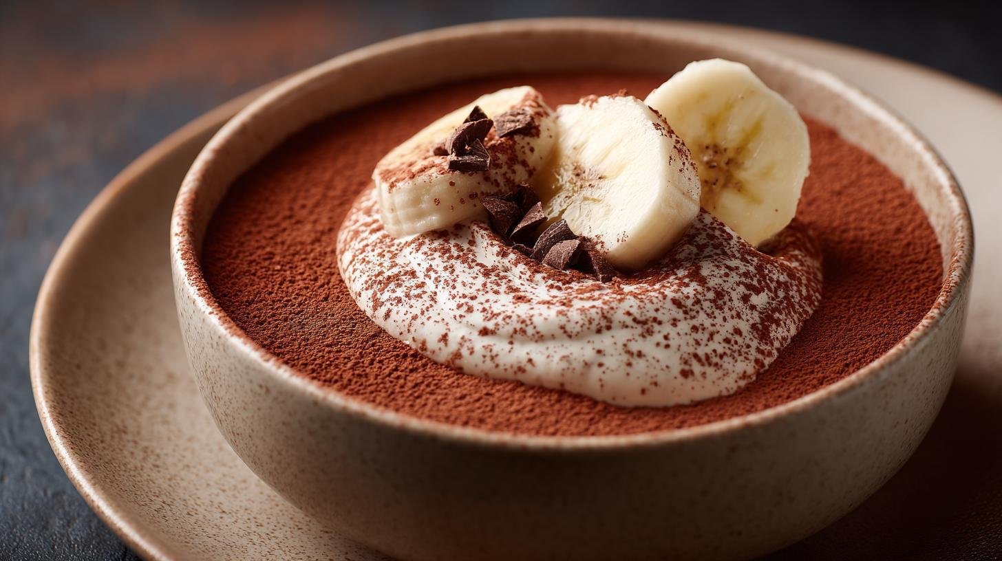 Banánová pěna s kakaem a jednoduchým krokem pro hladkou konzistenci
