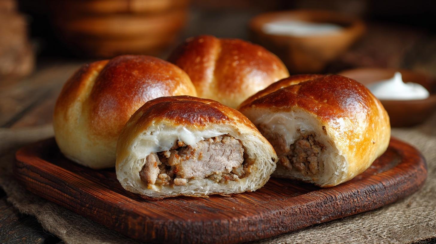 Plněné rohlíky z mouky, které zasytí