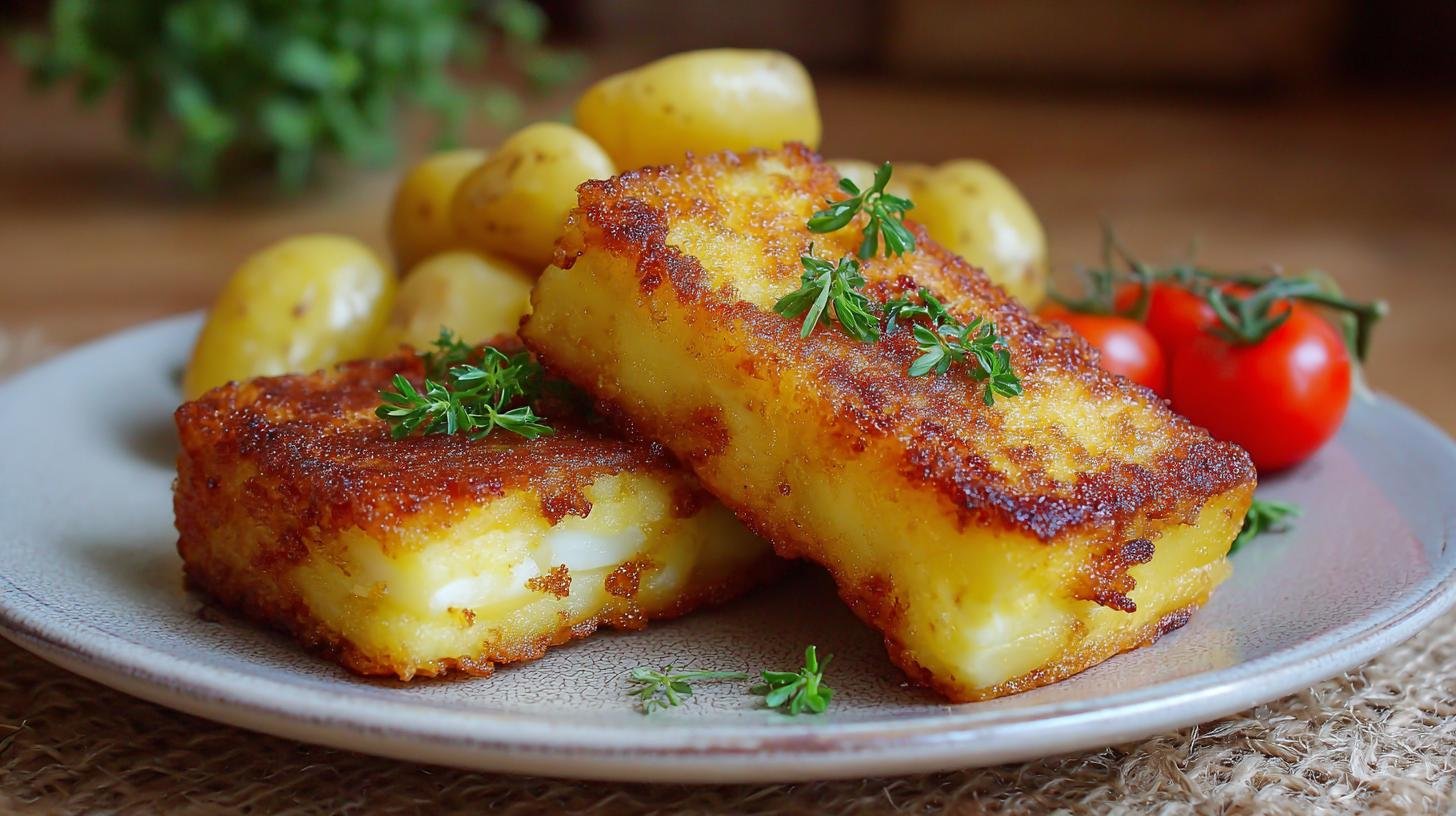 Smažený sýr s brambory křupavý jako z restaurace. Servírujte jako šéfkuchař