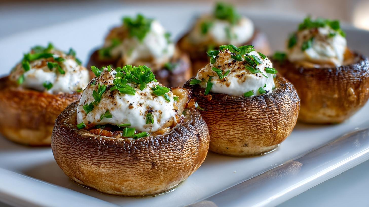 Zapečené žampiony s smetana bez vysušení