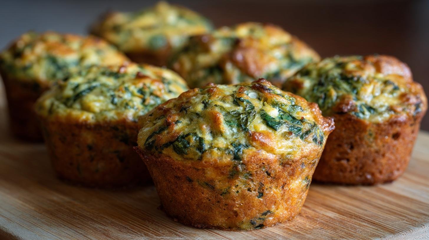 Slané muffiny se špenátem ideální do krabičky v lednu