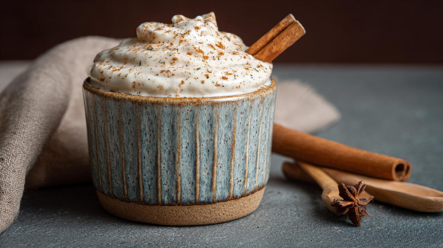 Domácí tvarohový pohár se skořicí pro zimní večer