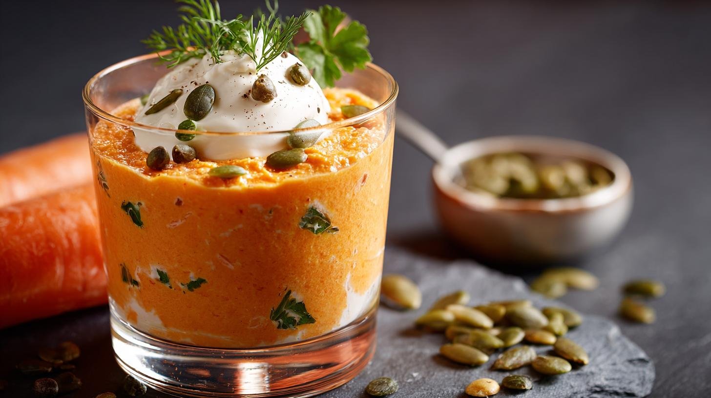 Studený předkrm z mrkve a smetany bez vaření