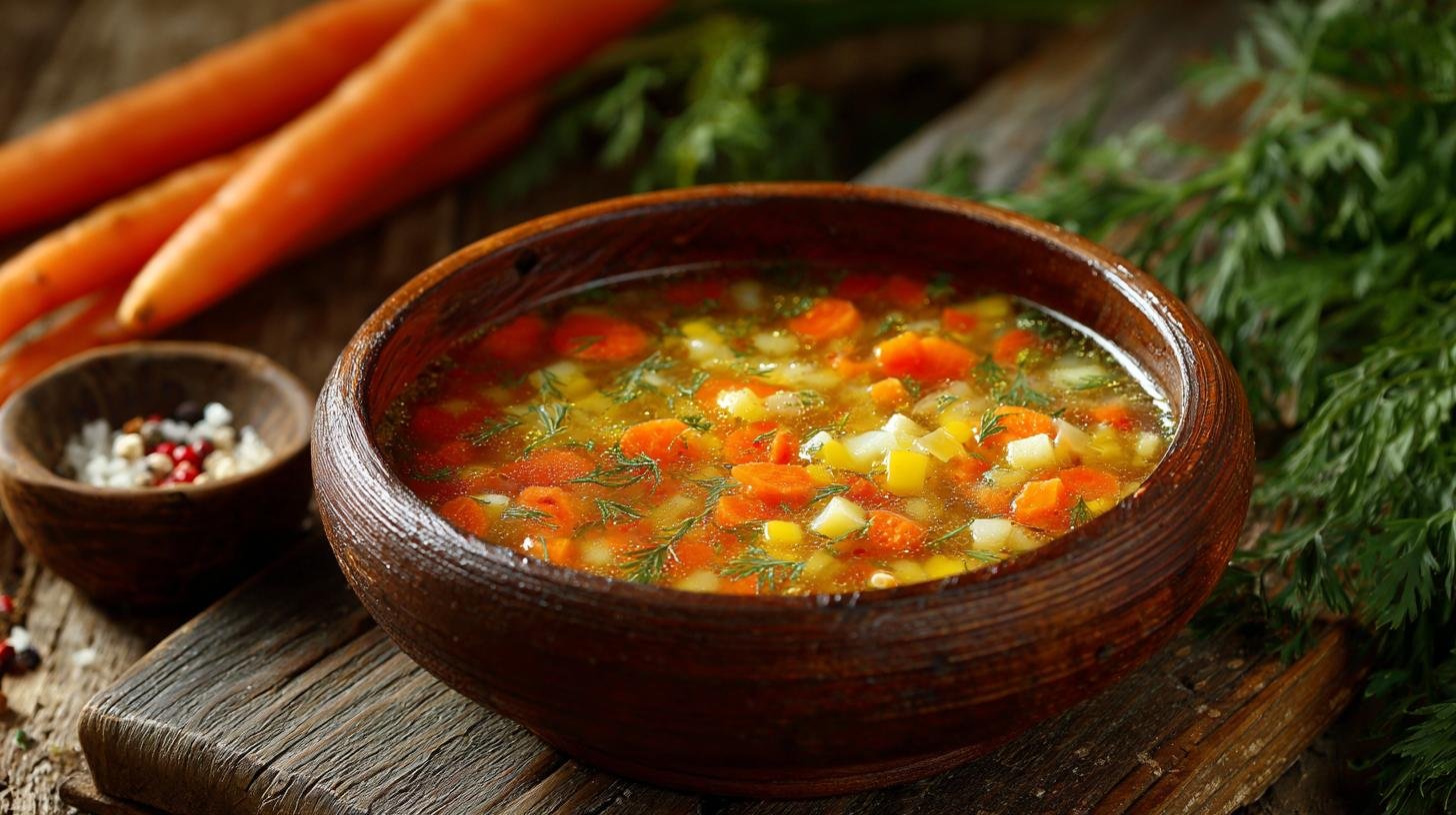 Zeleninová polévka s mrkví lehká pro každý den. Ingredience a rychlý postup