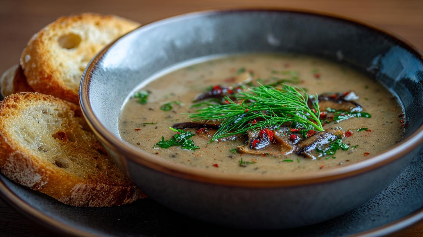 Houbová polévka s kmínem voňavá a jednoduchá