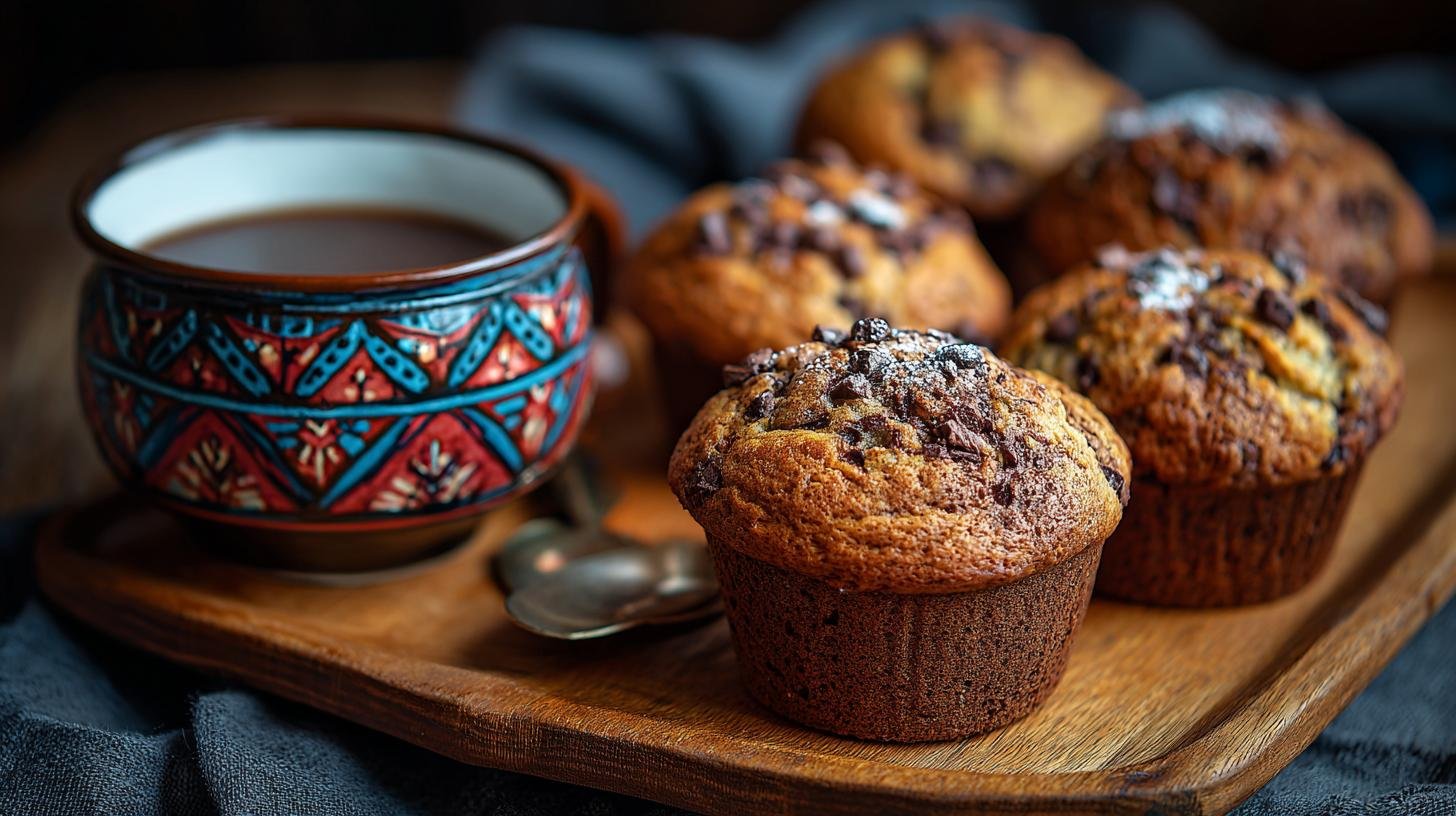 Banánové muffiny s kakaem rychlé na ledové dny