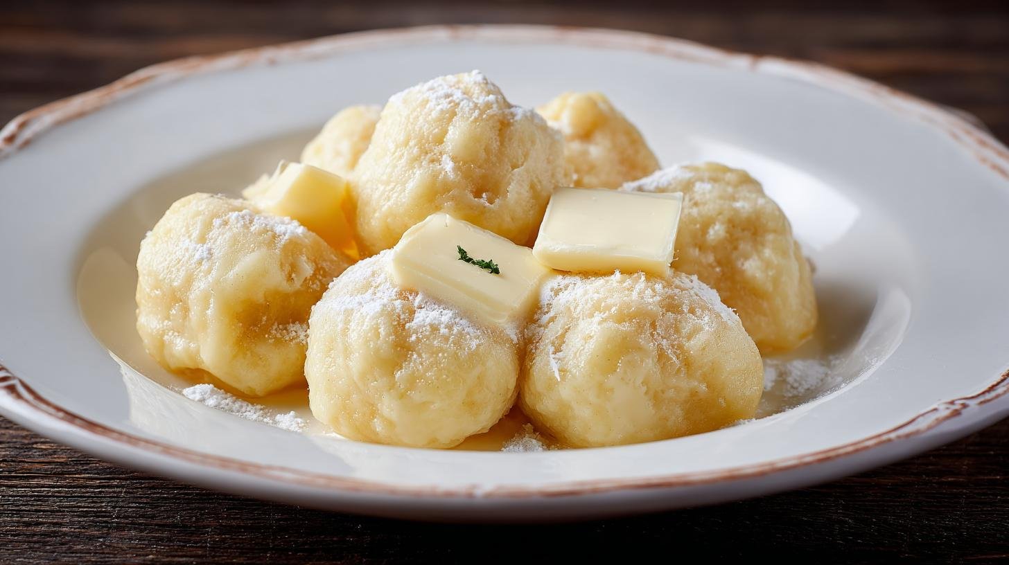 Bramborové knedlíky s máslem měkké bez lepení. Servírování a úspora času Bramborové knedlíky s máslem měkké bez lepení. Servírování a úspora času