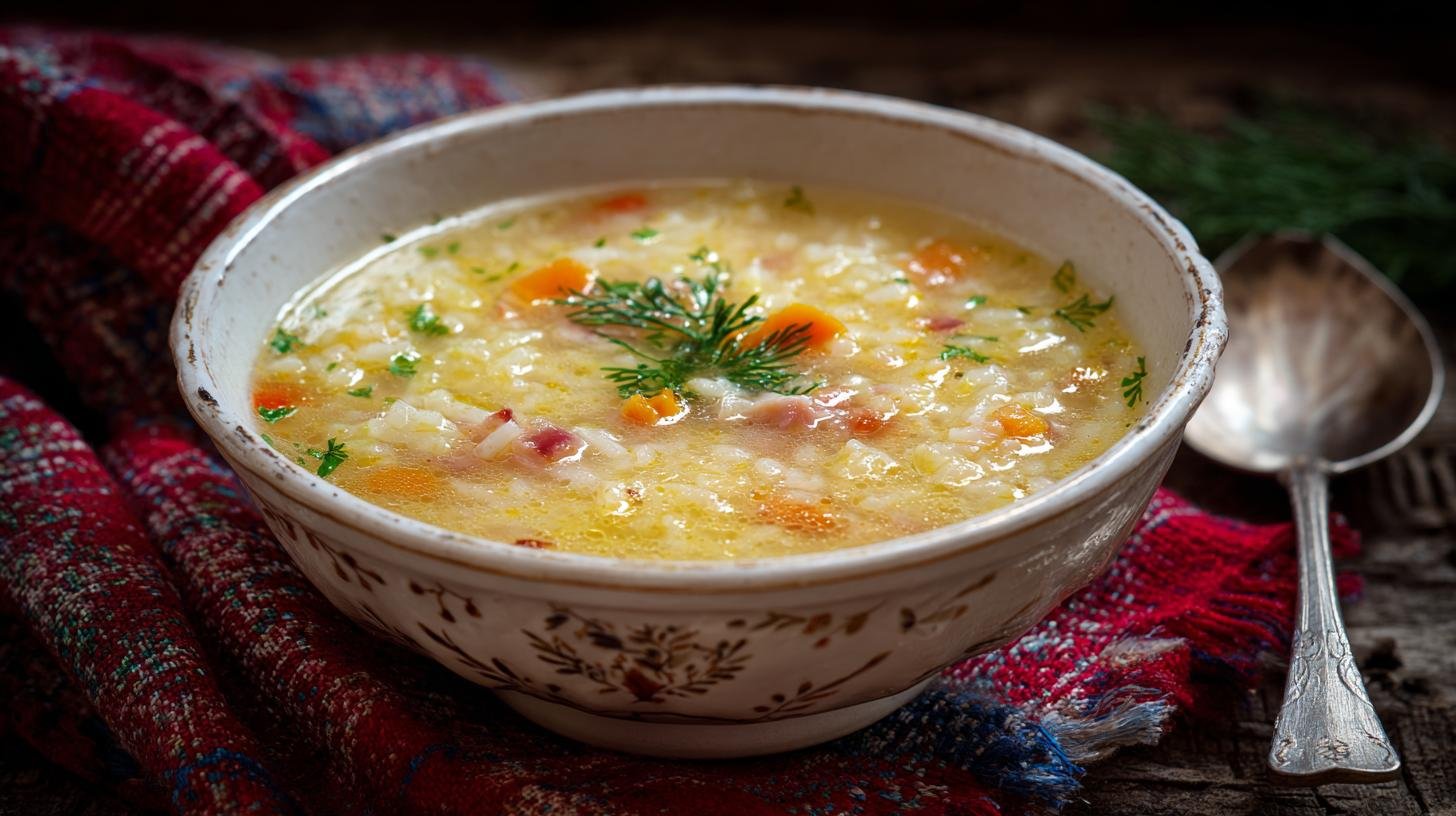 Rýžová polévka s máslem lehká a sytá na zimu. Co budete potřebovat