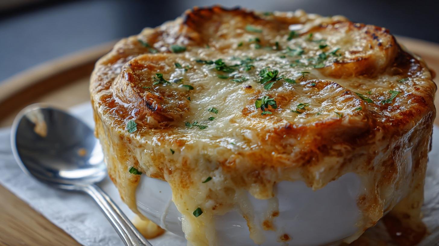 Hustá cibulačka s sýrový základ domácí. Postup krok za krokem (s tajným trikem)