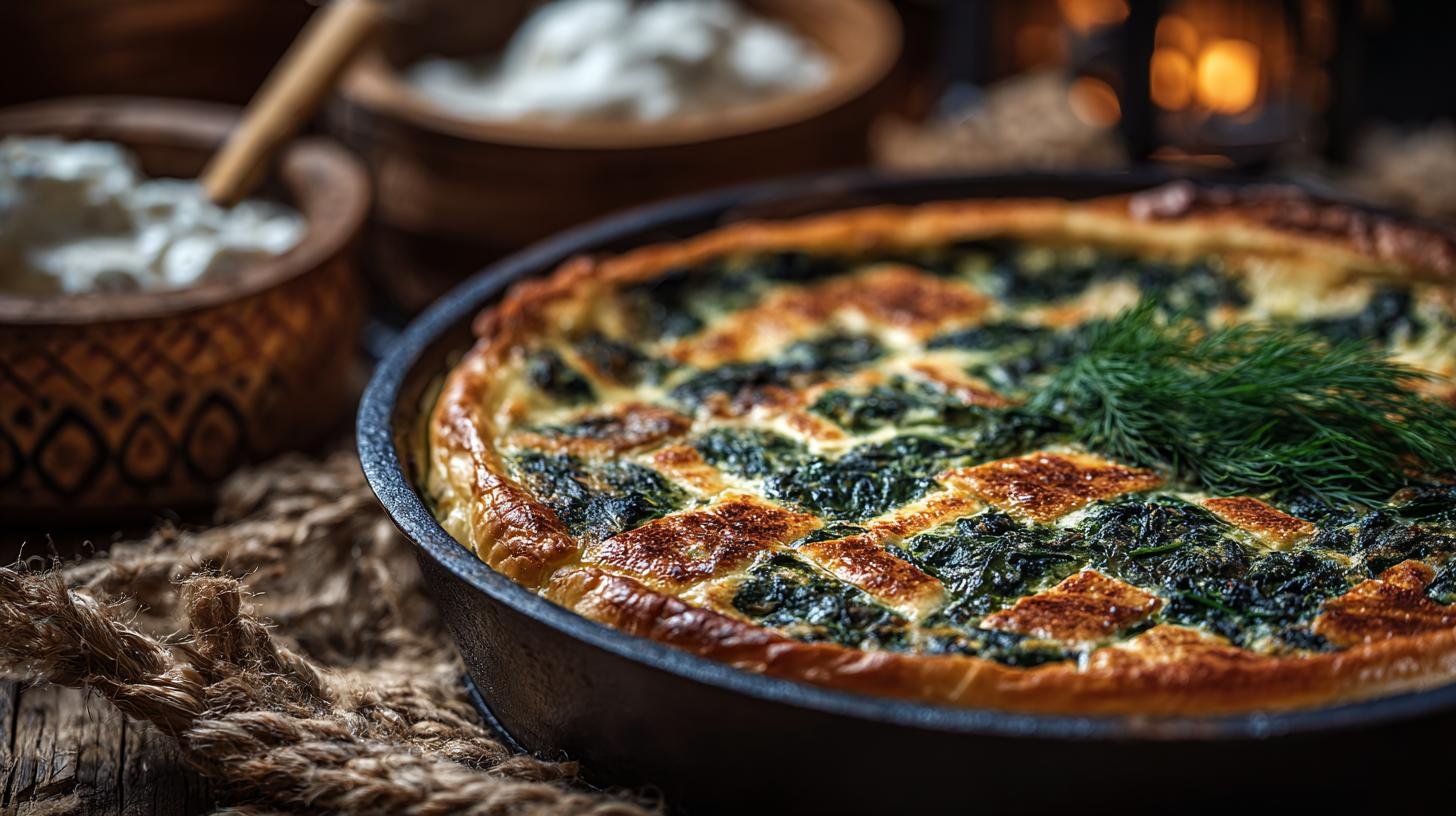 Slaný koláč se špenátem a smetanou na zimní večeři 2 Slaný koláč se špenátem a smetanou na zimní večeři