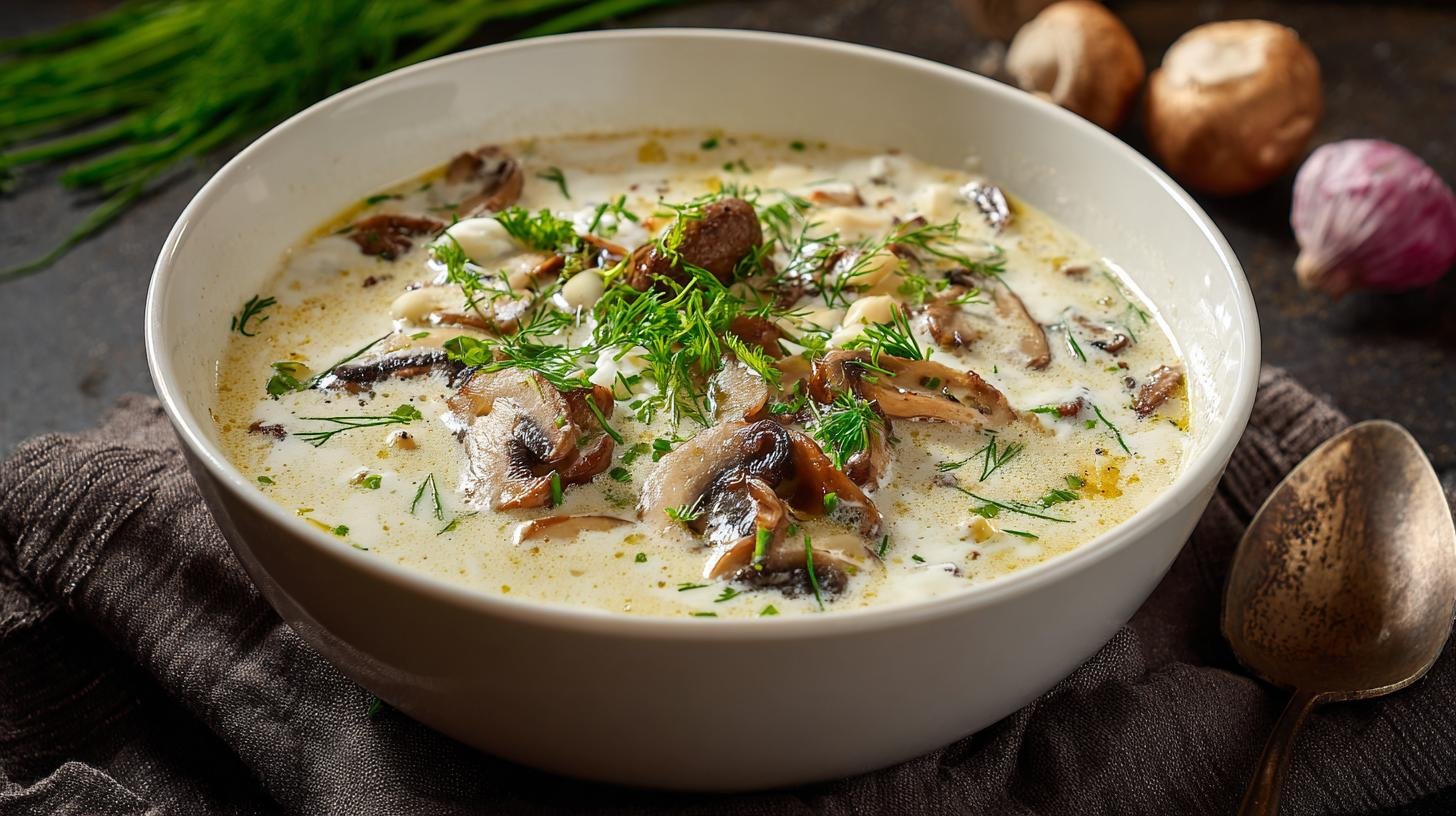 Kulajda z smetana a houby správná hustota