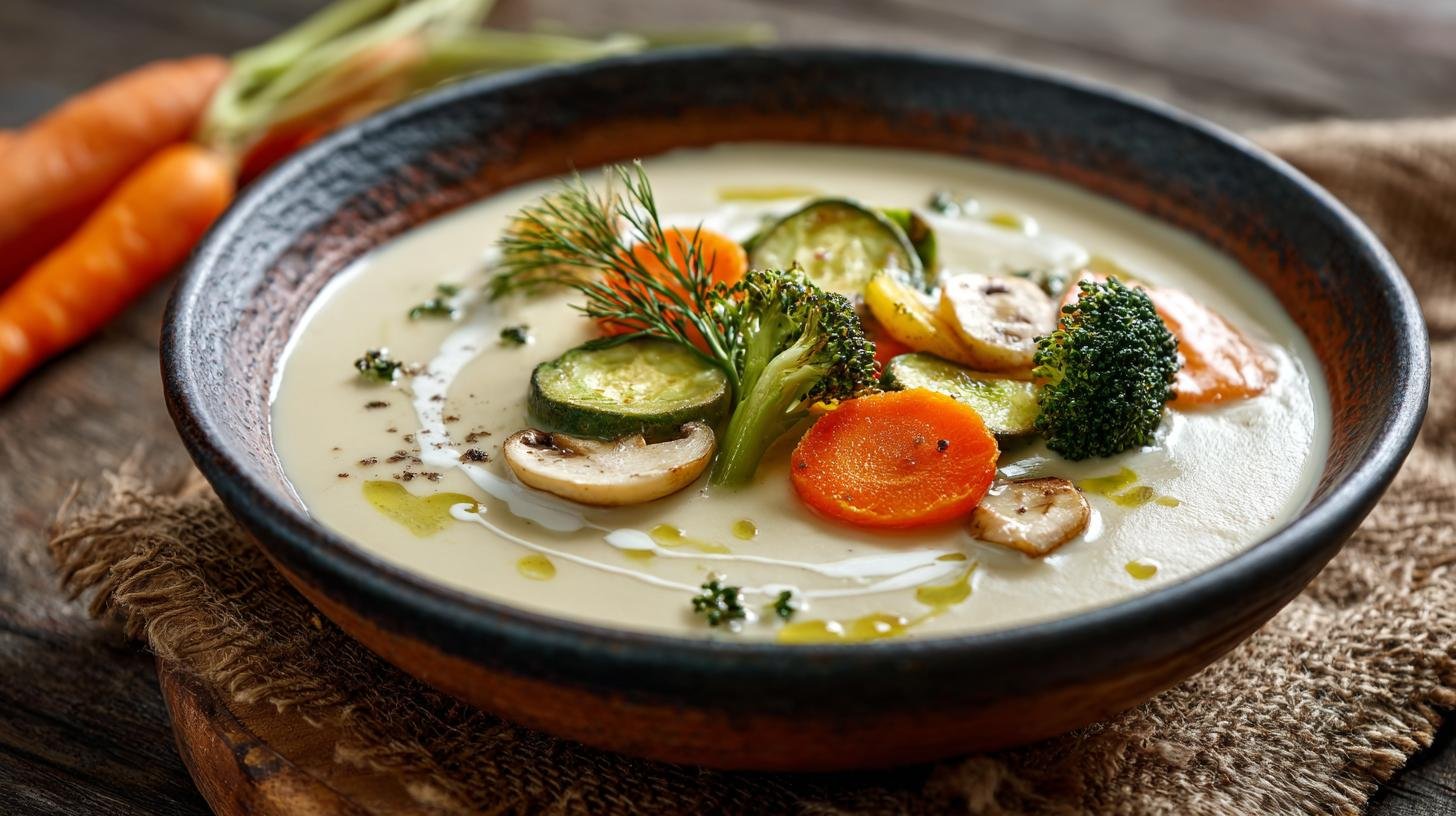 Krémová polévka z smetana a zelenina hladká