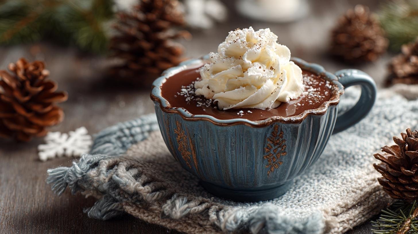 Čokoládový pohár se smetanou bez vaření v zimě. Varianty, úspora a servírování v zimním stylu