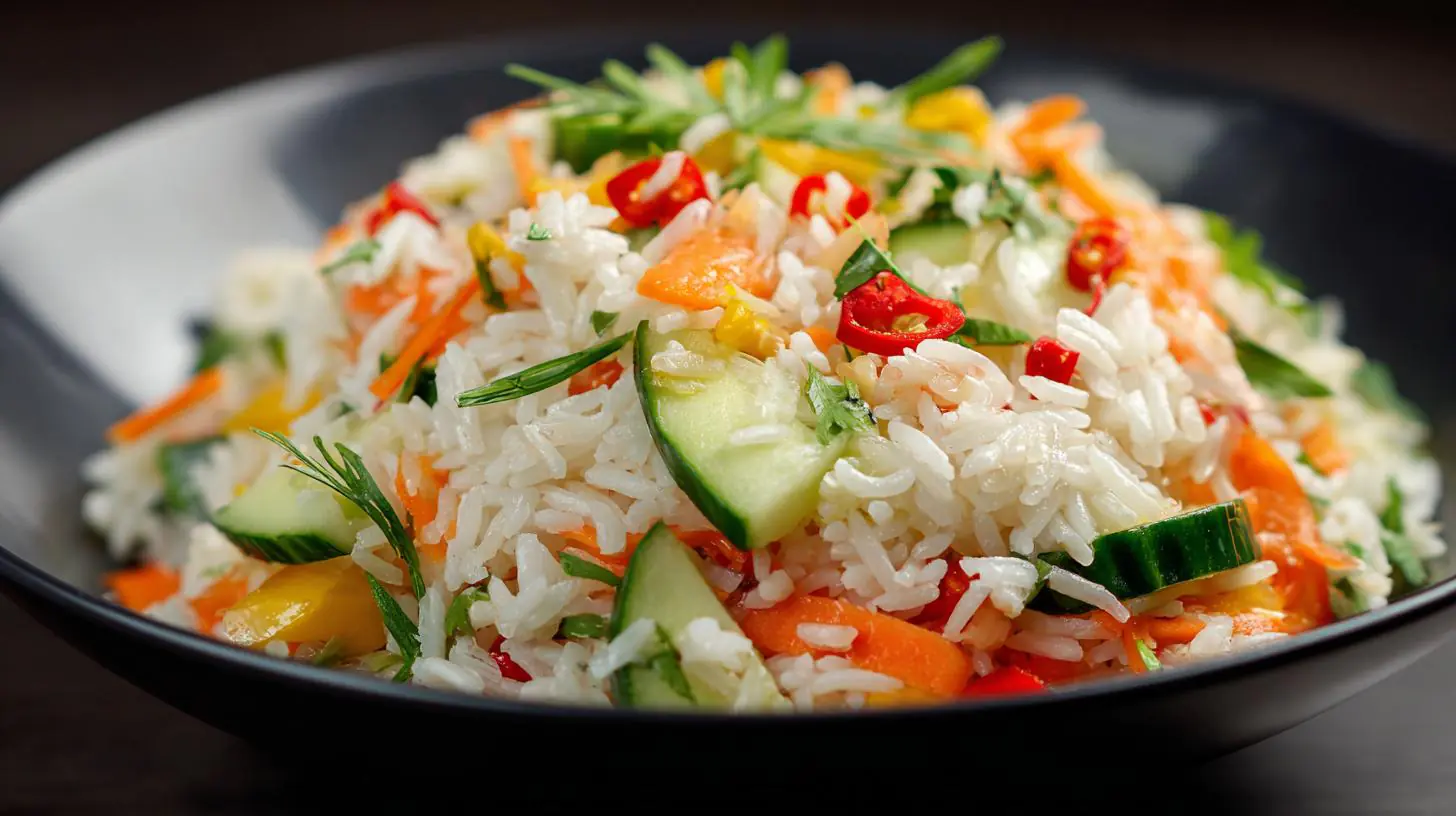 Studený salát z rýže a zeleniny ideální do práce v únoru. Proč s ním vyrazit do práce v únoru Studený salát z rýže a zeleniny ideální do práce v únoru. Proč s ním vyrazit do práce v únoru