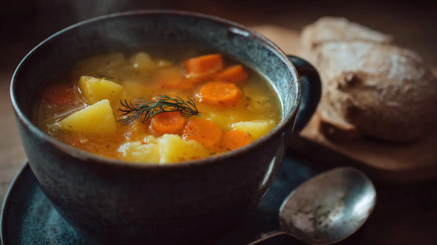 Bramborová polévka s mrkví zahřeje v lednovém mrazu. Triky, které polévku povýší