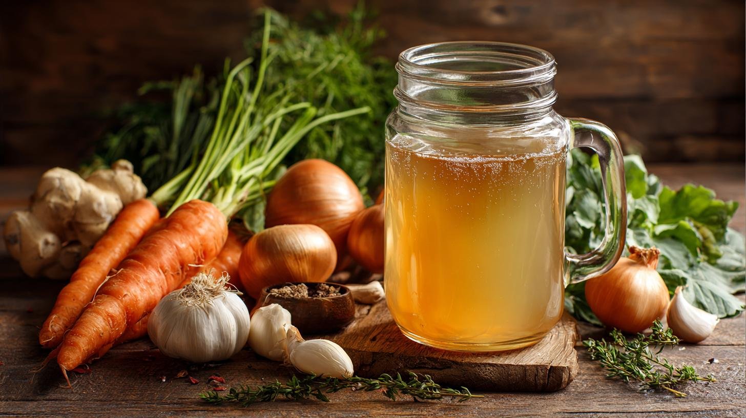 Domácí vývar z zelenina a voda čistý. Suroviny a zásady