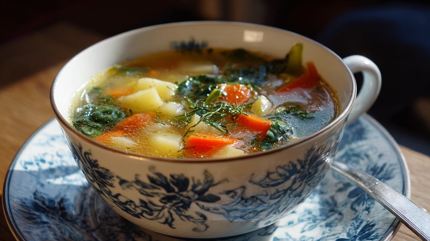 Zeleninová polévka z špenát a brambory lehká. Proč si ji zamilujete