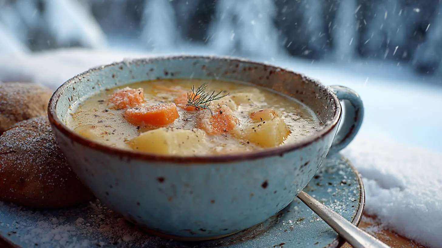 Bramborová polévka s mrkví zahřeje v lednovém mrazu