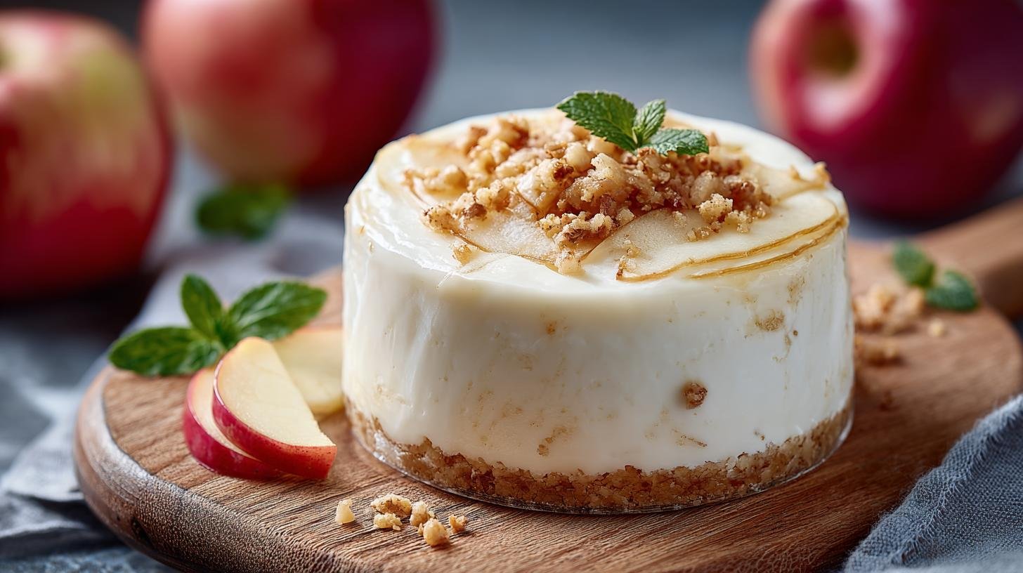 Dezert z tvarohu a jablek, sladký bez pečení