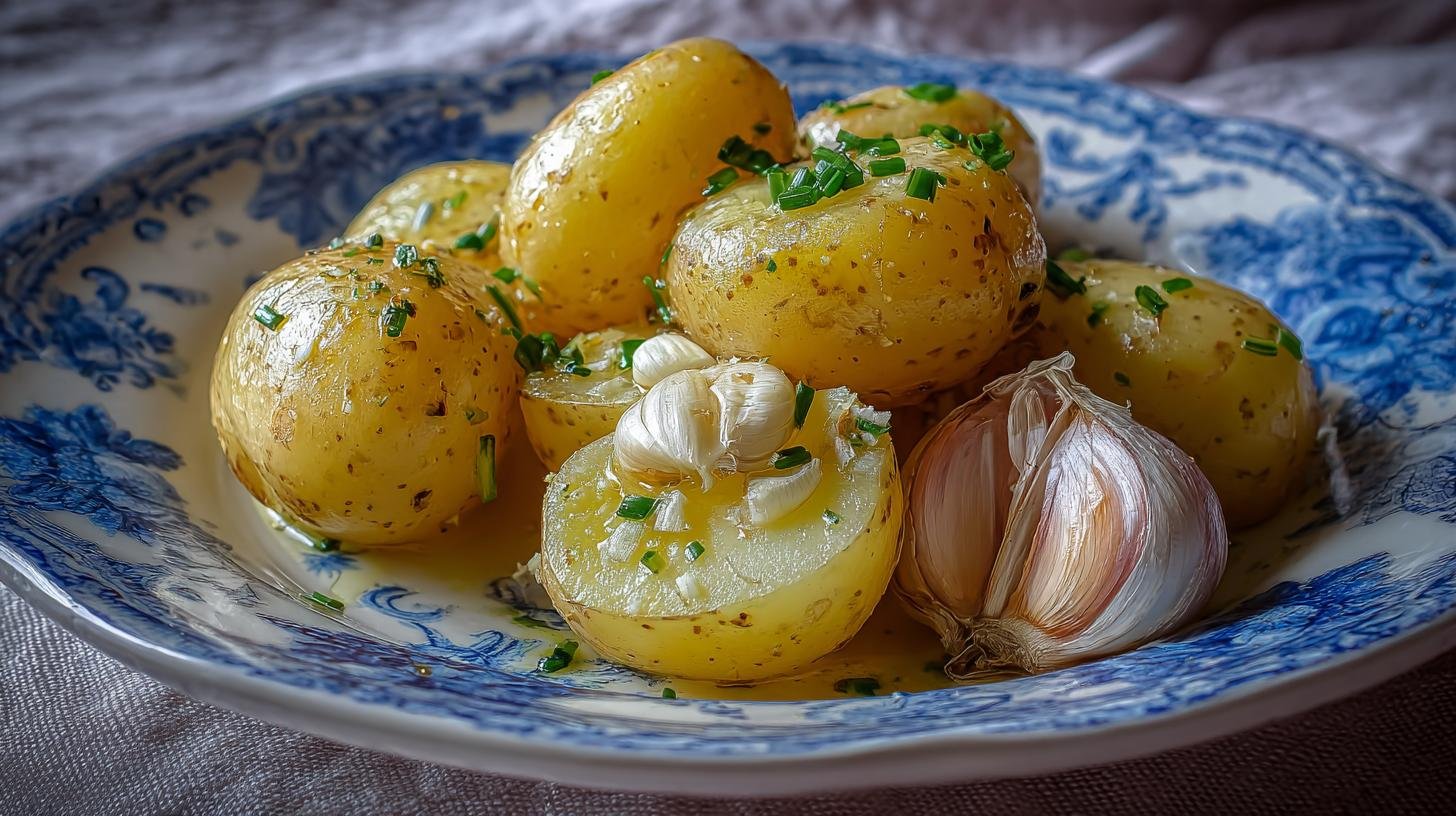 Brambory s máslem a česnekem, jednoduchá večeře. Servírování, triky a uchování