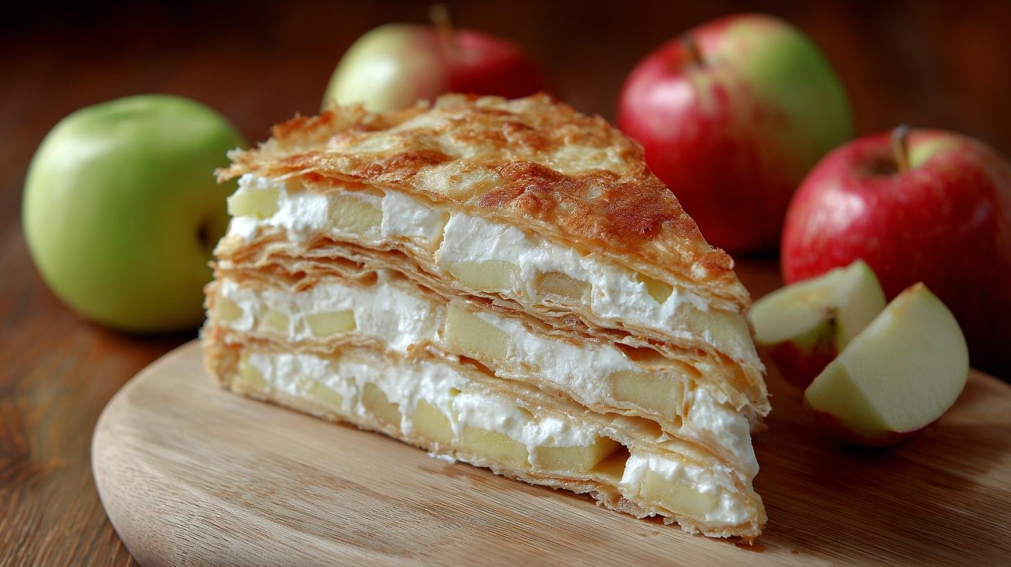 Řezy s jablky a tvarohem, správný poměr náplně. Jak poznáte, že je náplň správná